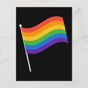 LGBT+ Stolz. Regenbogenflagge Postkarte