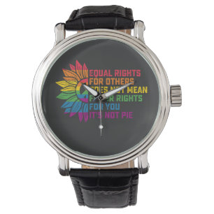 LGBT-Stolz-Sonnenblume-Gleiche Rechte für andere Armbanduhr