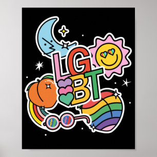 LGBT+Stolz. Wahre Liebe. Regenbogenflagge. Poster