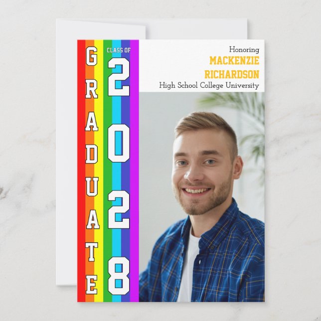 LGBT Student rainbow Pride Graduation Photo  Einladung (Vorderseite)