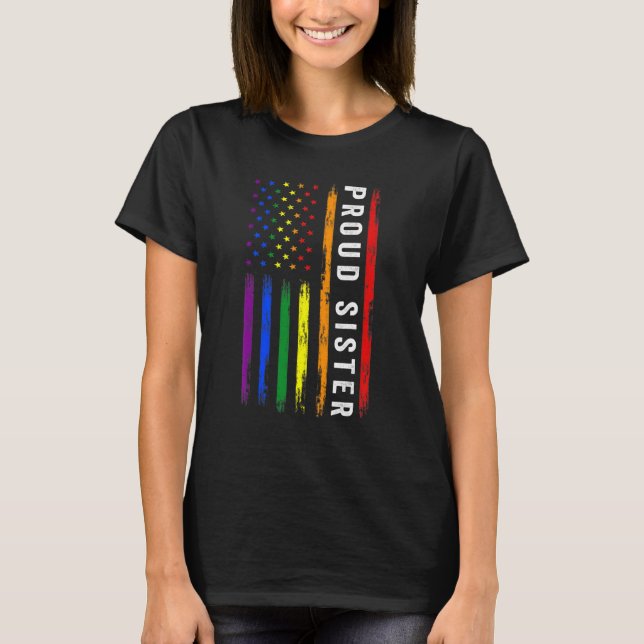 Lgbt Support Proud Sister Lgbt Flag Sister Lgbt Pr T-Shirt (Vorderseite)