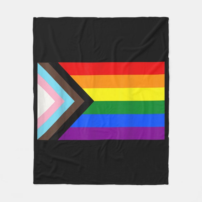 LGBT-T - Shirt mit dem Status "Progress Prilag" Fleecedecke (Vorderseite)