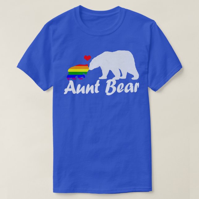 Lgbt Tante Bear Gay Pride Gleiche Rechte Regenboge T-Shirt (Design vorne)
