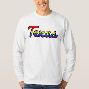 LGBT Texas Rainbow Text Sweatshirt T - Shirt