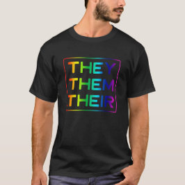LGBT Transgender sie ihre Pronos Regenbogen T-Shirt