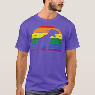 LGBT TRex Gay Pride Lesbian Dinosaur Sunset T-Shirt