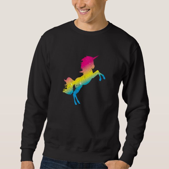 Lgbt Unicorn Pansexuality Flag Que Pan Pride Pan Sweatshirt (Vorderseite)