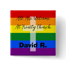 LGBT-unterstützende Christliche Taste mit Cross