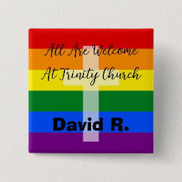 LGBT-unterstützende Christliche Taste mit Cross Button
