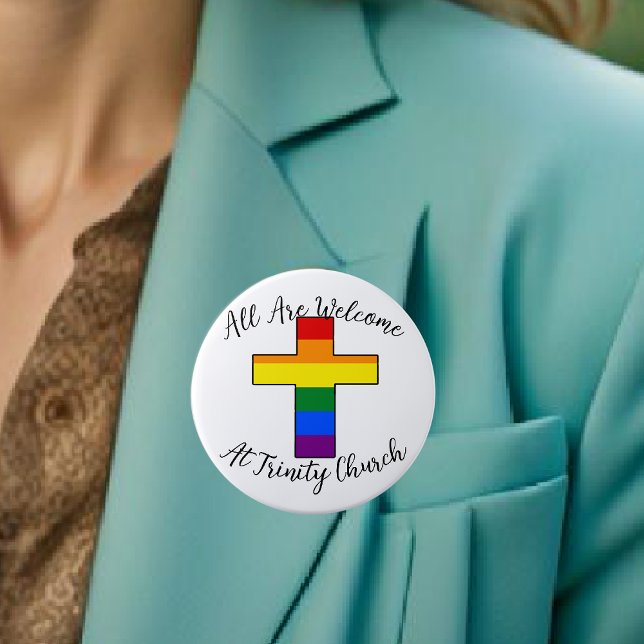 LGBT-unterstützendes Christlich Button (Welcoming Buttons In Various Sizes)