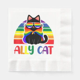 LGBT Unterstützer Katze Sei Freundlich Schwule Reg Serviette