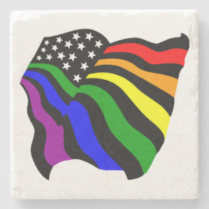 LGBT USA Flagge Steinuntersetzer