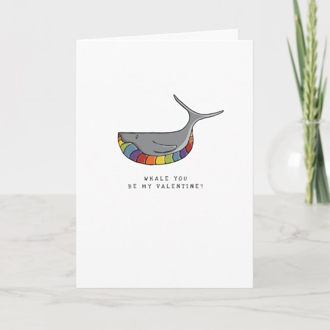 LGBT | Valentinstag | Whale | Stolz | Feiertagskarte (Vorderseite)