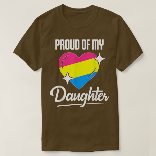 LGBT Vater Mama Herzstolz auf meine Panseual-Tocht T-Shirt (Design vorne)