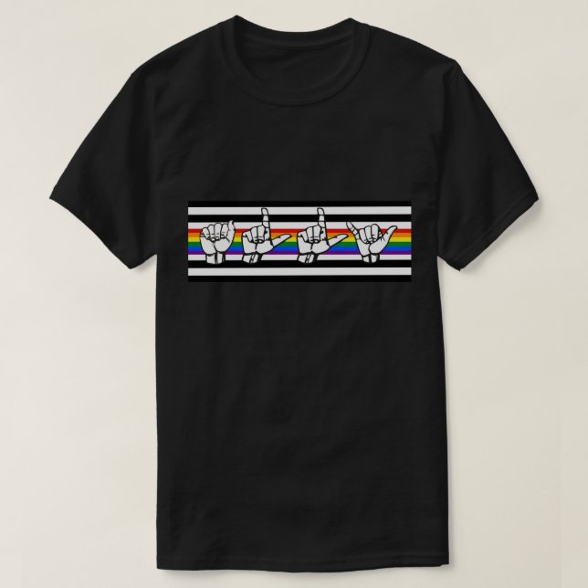 LGBT Verbündet-Stolz-Amerikaner-Gebärdensprache T-Shirt (Design vorne)