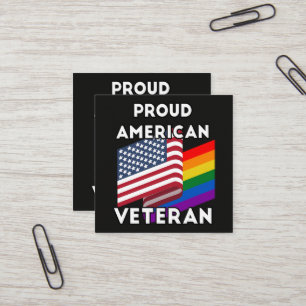 LGBT-Veteranen - Amerikanische Flagge Quadratische Visitenkarte