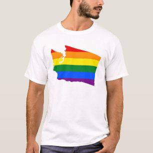 LGBT Washington, T - Shirt der US-Staatsflagge