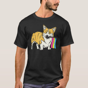 Lgbt Welsh Corgi Süße pansexuelle Flaggenfarbe Hun T-Shirt