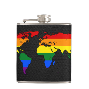 LGBT-Weltkarte Flachmann