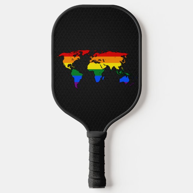 LGBT-Weltkarte Pickleball Schläger (Vorderseite)