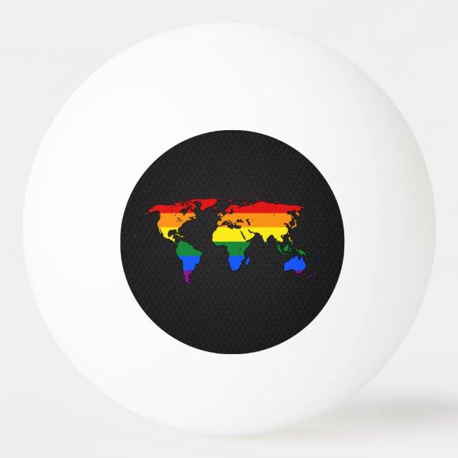 LGBT-Weltkarte Tischtennisball (Rückseite)