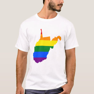 LGBT West Virginia, US-Staat Flaggen-Karte T - T-Shirt