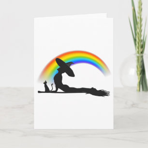 Lgbt Yoga Pride Hexe Hippie Regenbogen Halloween Karte