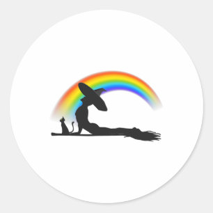 Lgbt Yoga Pride Hexe Hippie Regenbogen Halloween  Runder Aufkleber