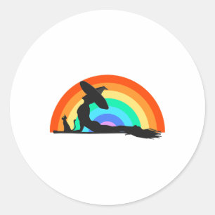 Lgbt Yoga Pride Hexe Hippie Regenbogen Halloween _ Runder Aufkleber
