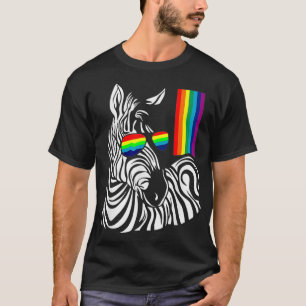 LGBT Zebra Gay Pride LGBTQ Rainbow Flag Sonnenbril T-Shirt