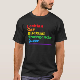 LGBTQ Acronym Rainbow Gay Pride Parade T-Shirt