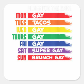 LGBTQ Agenda Gay Pride CSD Rainbow Gay Agenda Quadratischer Aufkleber