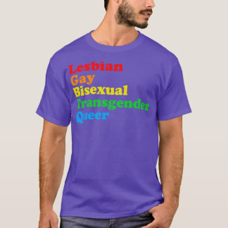 LGBTQ Akronym Rainbow Gay Pride T-Shirt