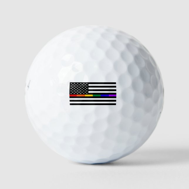 LGBTQ American Flag Golfball (Vorderseite)
