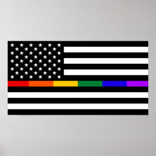 LGBTQ American Flag Poster