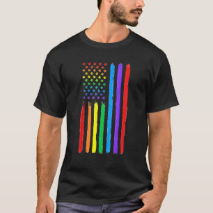 Lgbtq American Flag Pride Rainbow Gay Lesbian Bi T T-Shirt