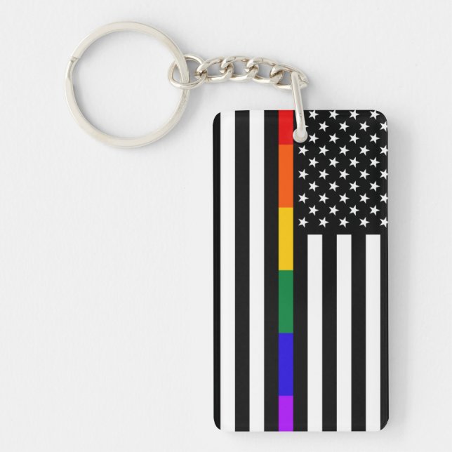 LGBTQ American Flag Schlüsselanhänger (Vorderseite)