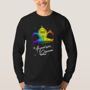 Lgbtq Aquarius Queen Zodiac mit Rainbow-Gay Pride T-Shirt