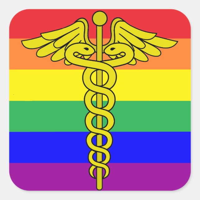 LGBTQ-Aufkleber für die Gesundheitsversorgung Quadratischer Aufkleber (Vorderseite)