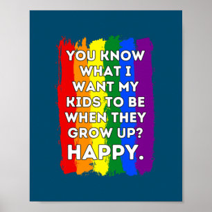 LGBTQ Awareness Parents Mom Dad Gay Lesbian Pride Poster