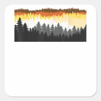 LGBTQ-Bär für Gay Pride Monat - Waldbaumschwanz B Quadratischer Aufkleber