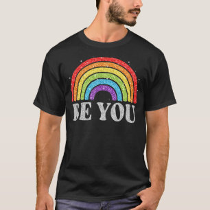 Lgbtq Be You Gay Pride Lgbt Ally Rainbow Flag Rett T-Shirt