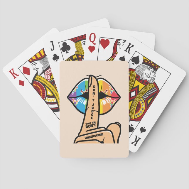 LGBTQ - Beurteilen Sie nicht, was Sie nicht verste Spielkarten (Rückseite)