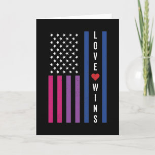 LGBTQ Bisexuelle Liebe gewinnt amerikanische Flagg Karte