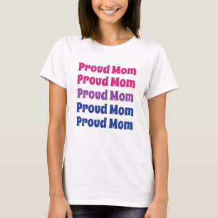 LGBTQ Bisexuelle stolz Mama Wiederholung von Text T-Shirt