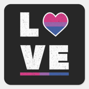 LGBTQ Bisexuellen-Stolz-Flagge Distressed Grunge L Quadratischer Aufkleber