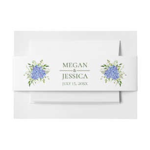 LGBTQ Blaue Hortensien Florale Hochzeit Einladungsbanderole