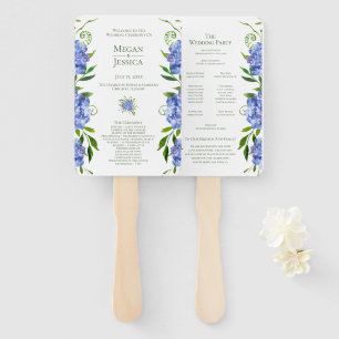 LGBTQ Blaue Hortensien Florales Hochzeitsprogramm Fächer