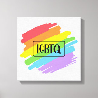 LGBTQ Brushstrokes Rainbow Leinwanddruck