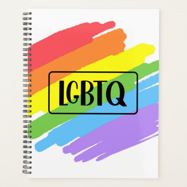 LGBTQ Brushstrokes Rainbow Planer (Vorderseite)